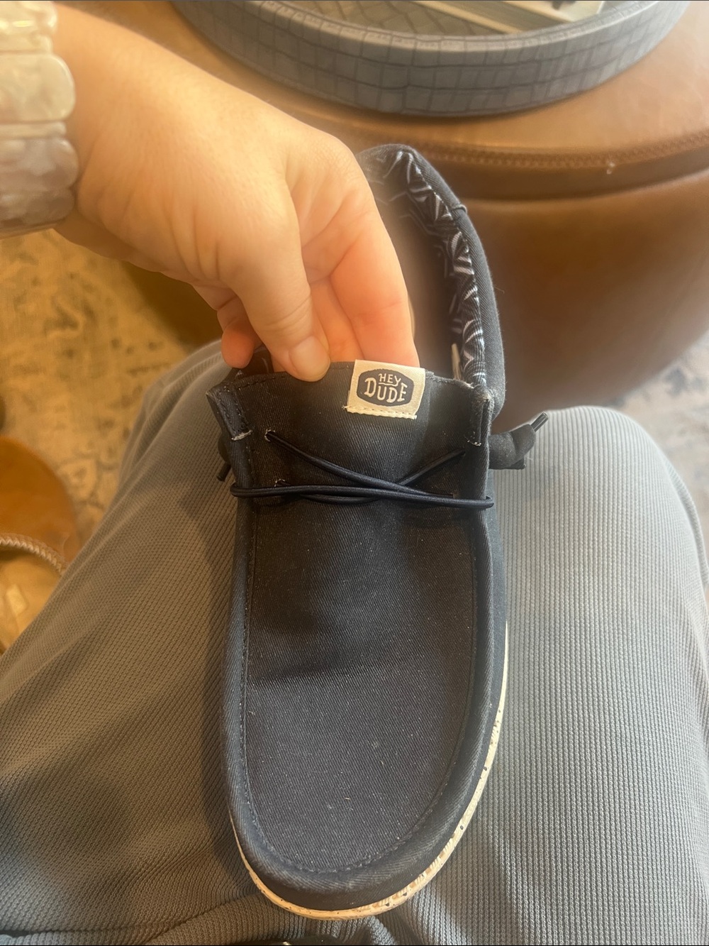 Hey Dude Blue Canvas Lace-Up Casual Slip-Ons - Picture 4 of 4